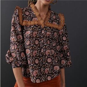 Anthropologie Othilia Sera Ruffled Blouse - Medium | Poshmark