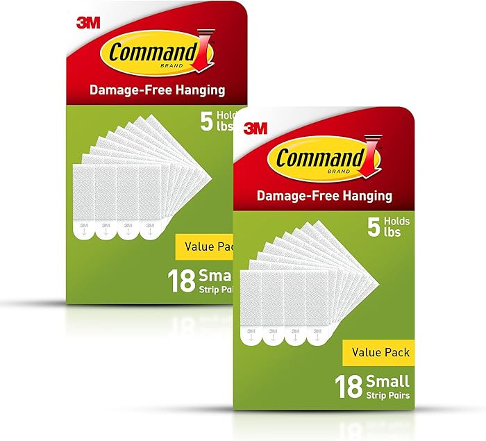Command 4 lb Small Picture Hanging Strips 36 Pairs (72 Strips), Damage-Free Hanging Picture Hange... | Amazon (US)