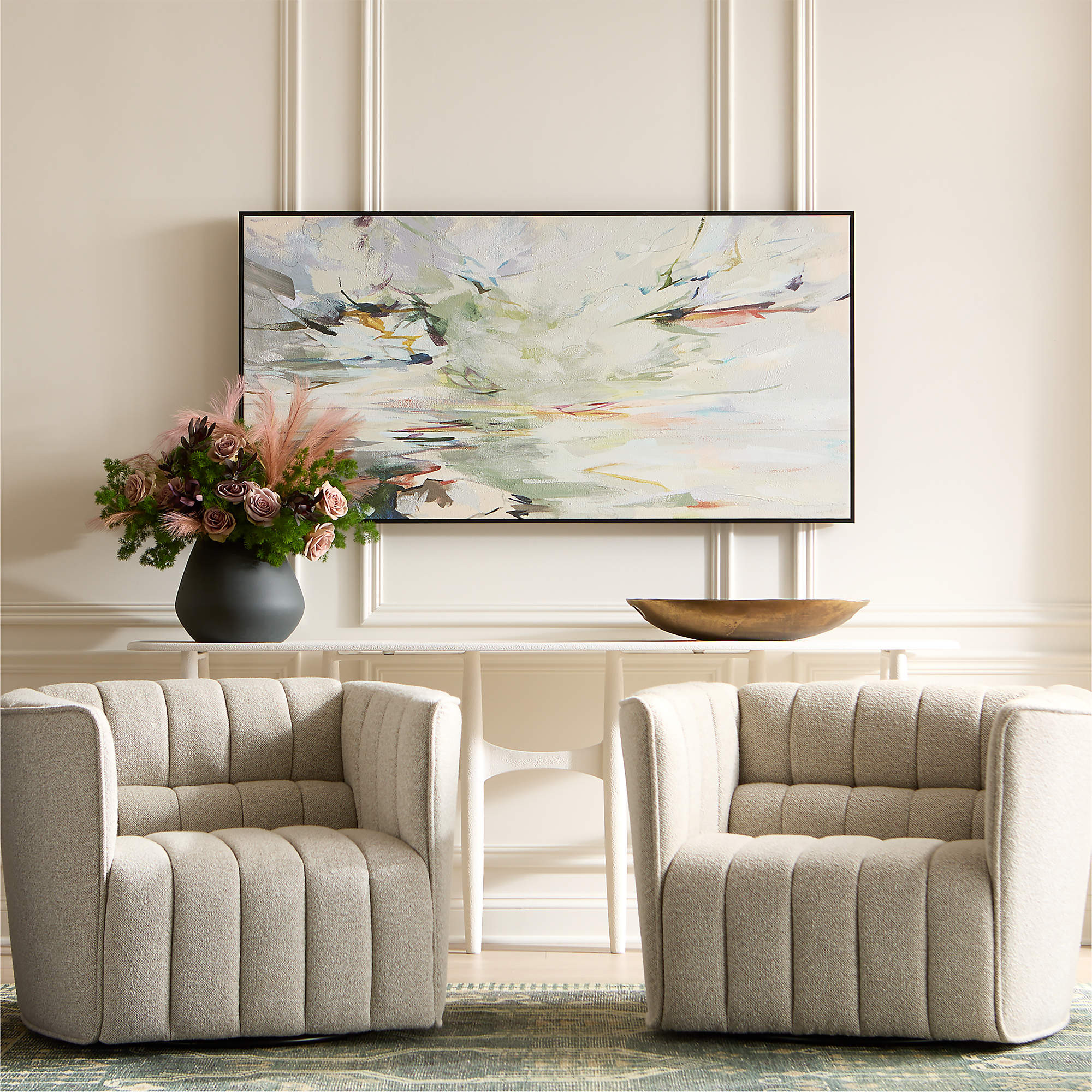 Ripple Ivory Performance Boucle Swivel Chair by Steen Østergaard Set of 2 | CB2 | CB2