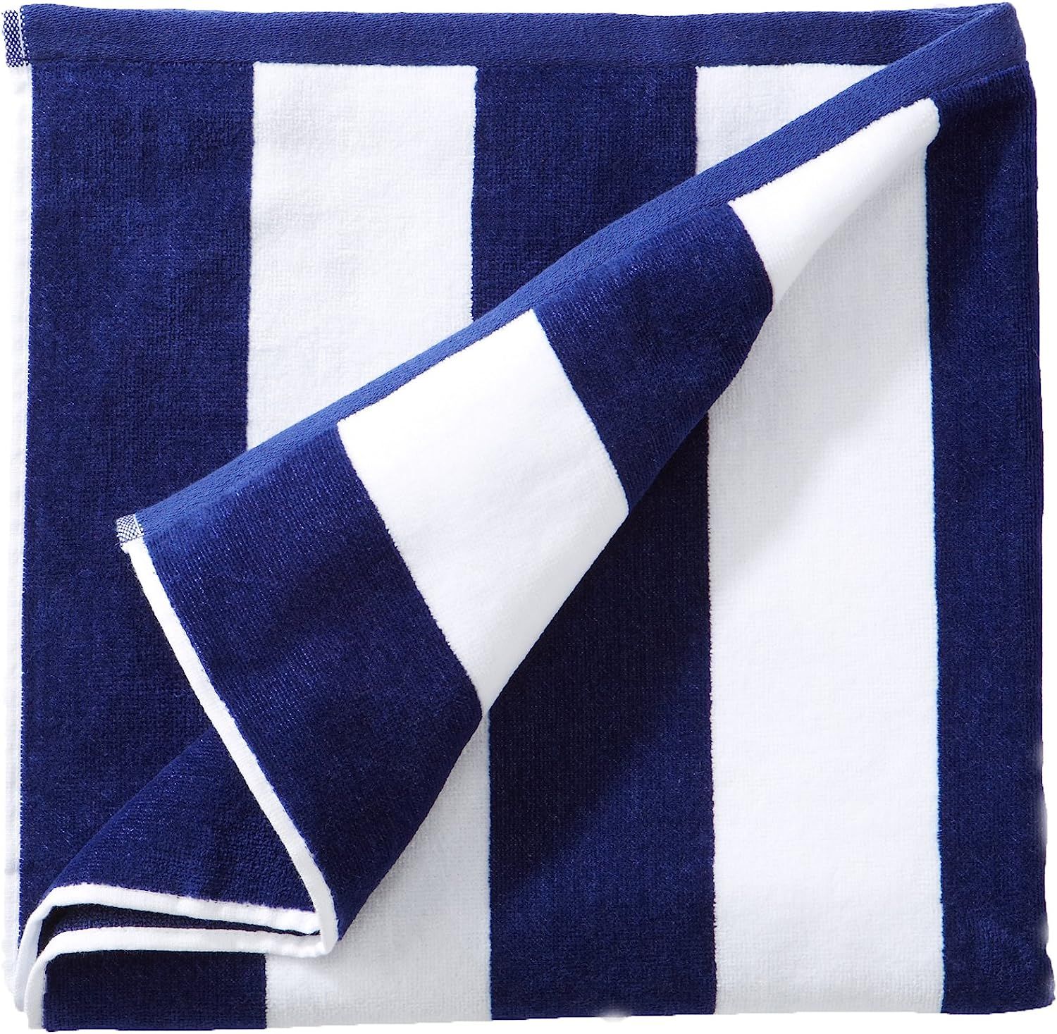 Blue and White Oversized Beach Towel - XL Cabana Striped Beach Towels for Adults and Cute Pool To... | Amazon (US)