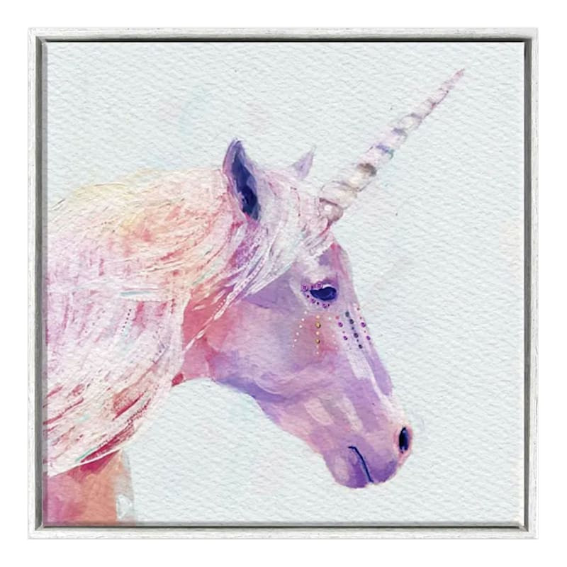 Framed Unicorn Textured Canvas Wall Art, 16" | At Home