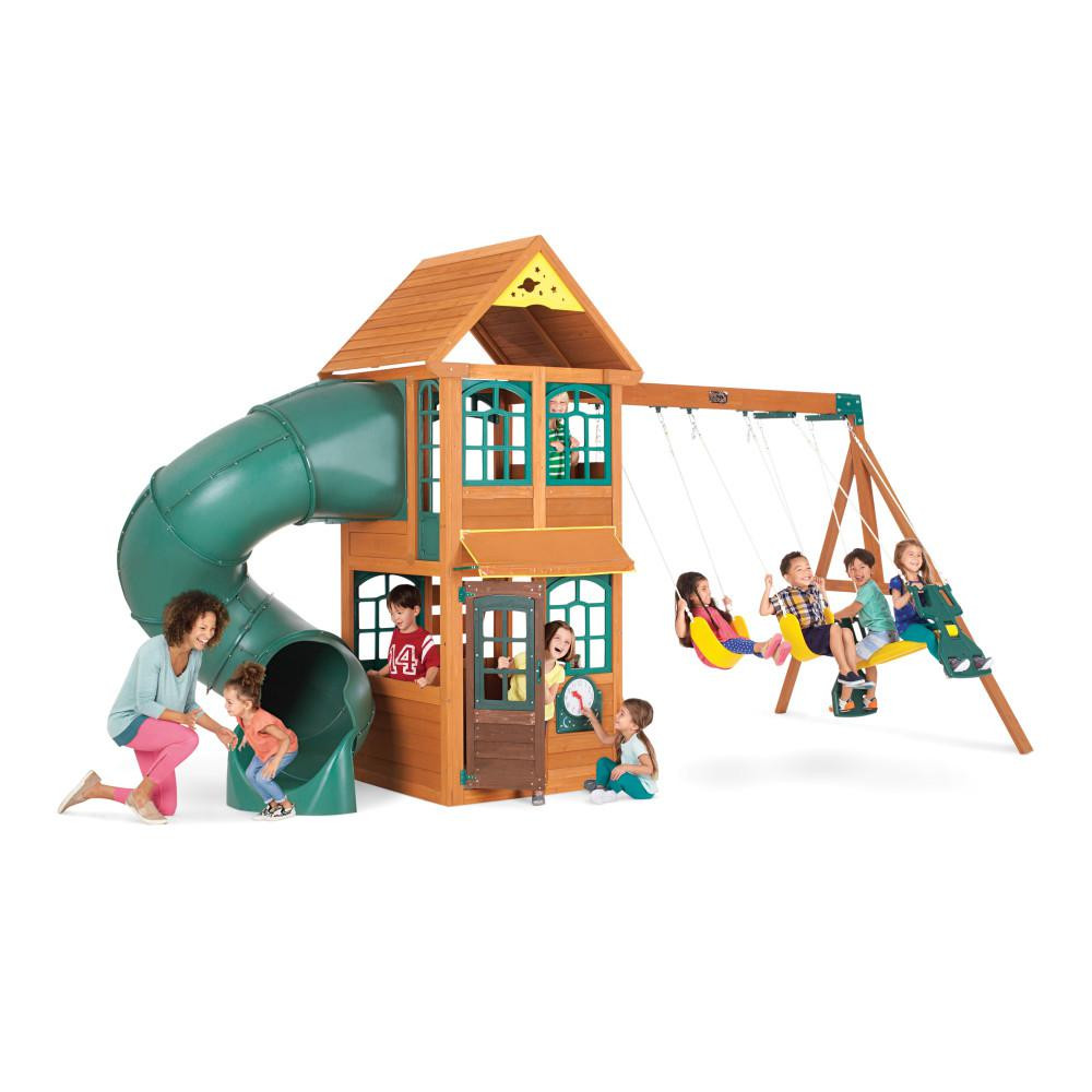 KidKraft Cloverdale Wooden Swing Set | The Home Depot