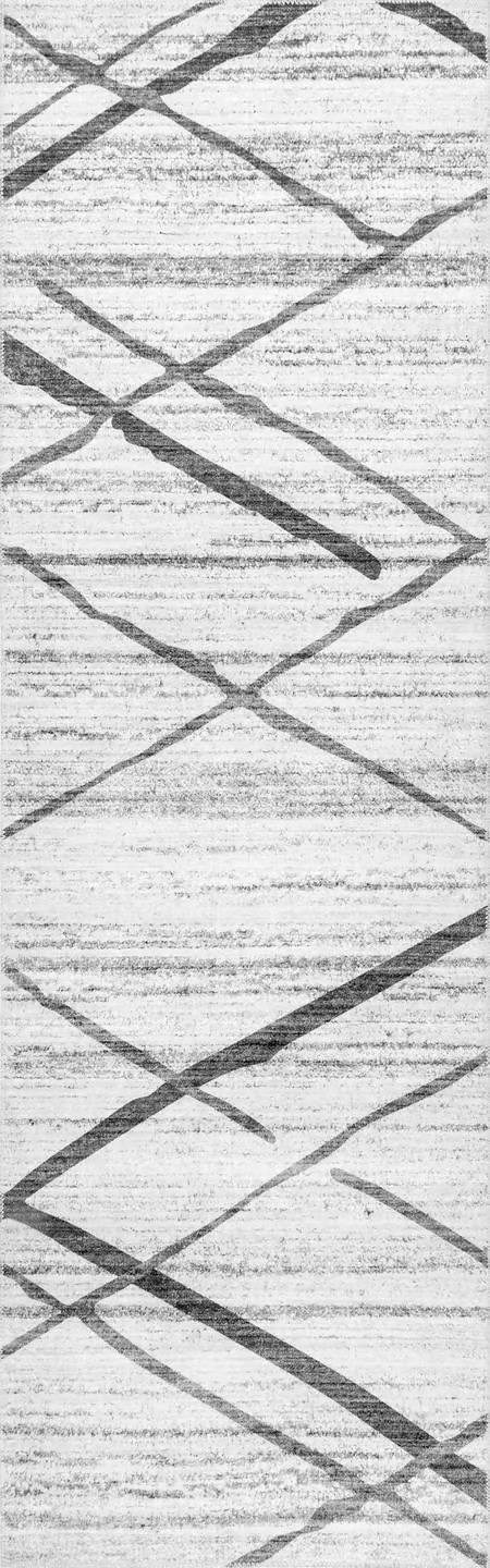 Light Gray Ira Washable Lattice  Area Rug | Rugs USA