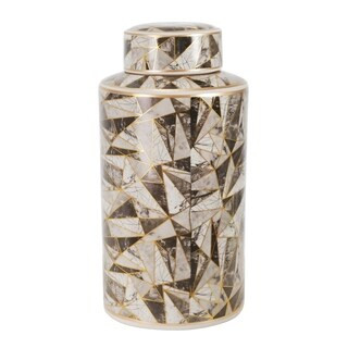 Ceramic 16" Covered Jar, Abstract, Multi - Multibrand: Sagebrook Home | Bed Bath & Beyond