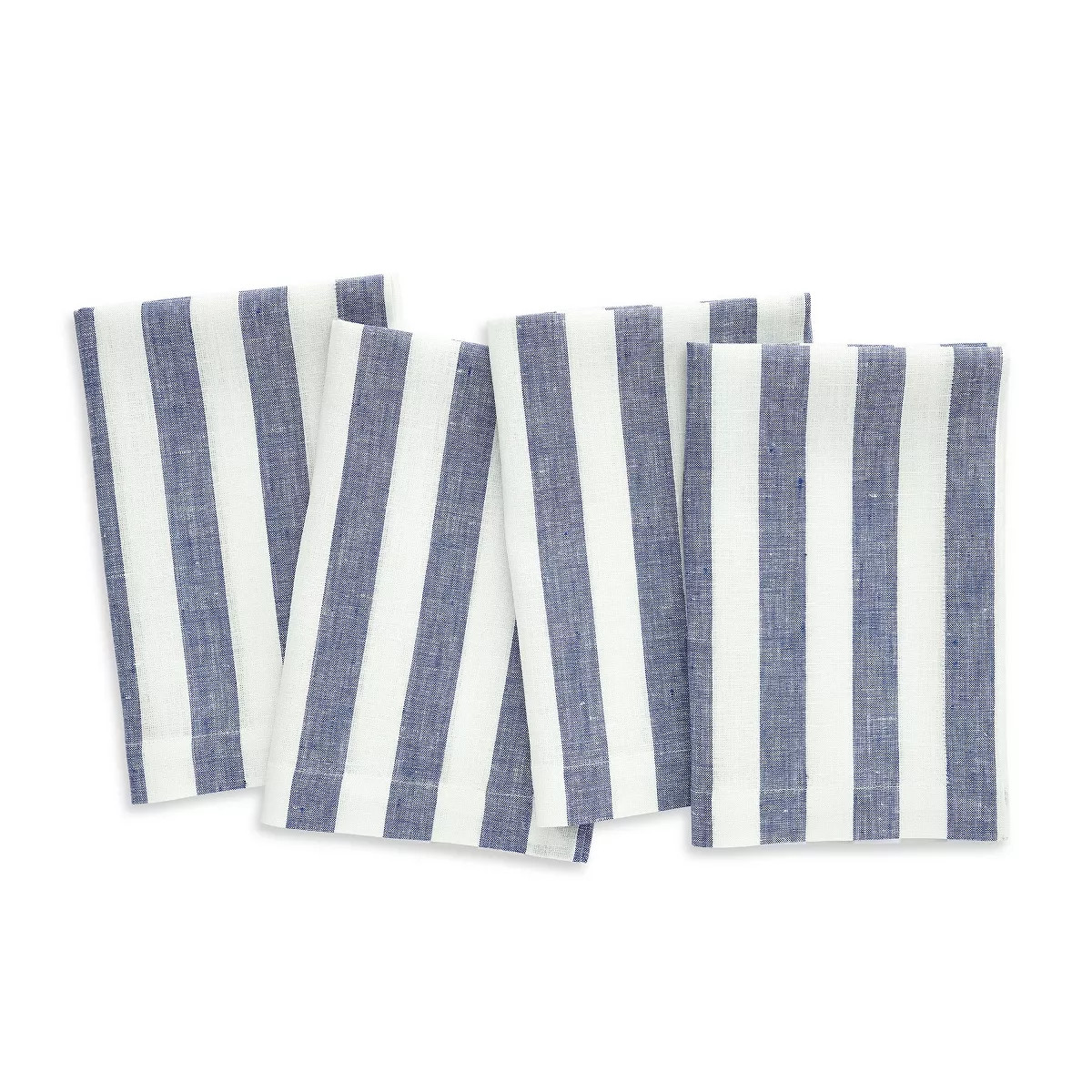 Solino Home Stripe Linen Sage and White Dinner Napkins Set of 4, 20 x 20 Inches | Sorrento Stripe | Target
