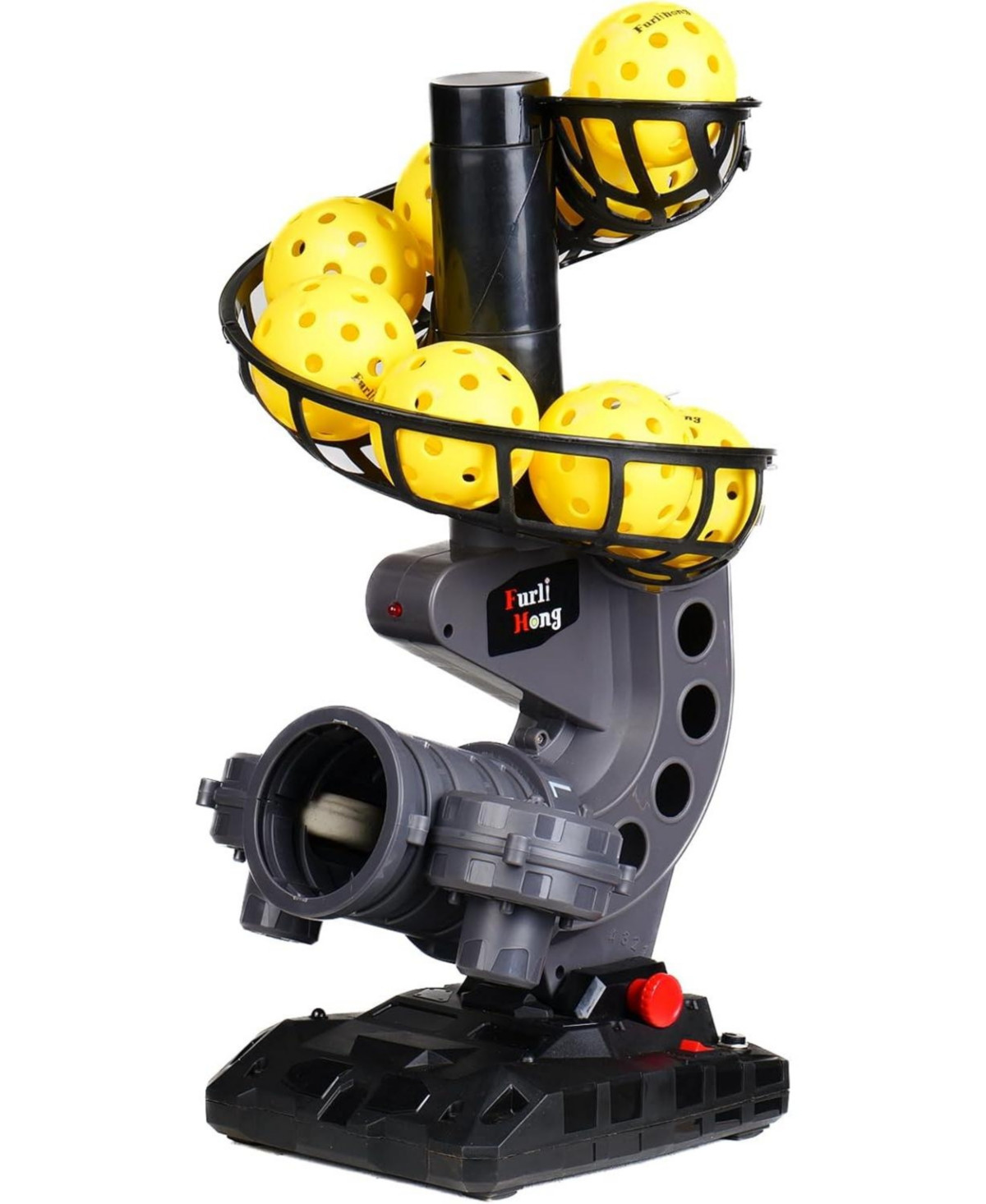 Furlihong Portable Pickleball Pitching Machine with 4 Adjustable Angles Includes 9 Standard Size Pickleballs Battery or Power Bank Powered - Black | Macy's
