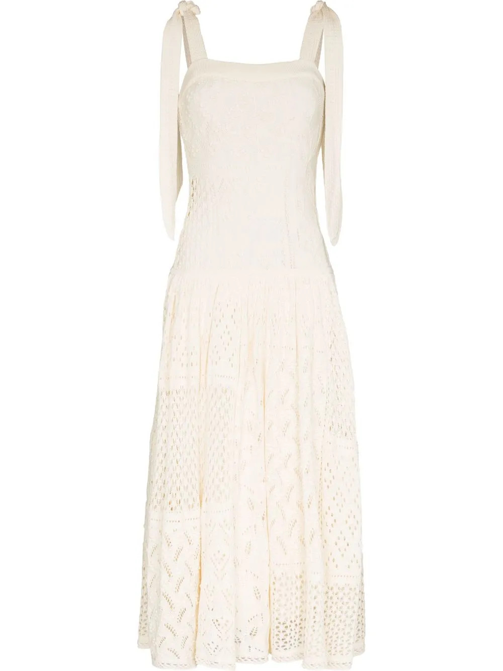 tie-shoulder crochet maxi dress | Farfetch Global