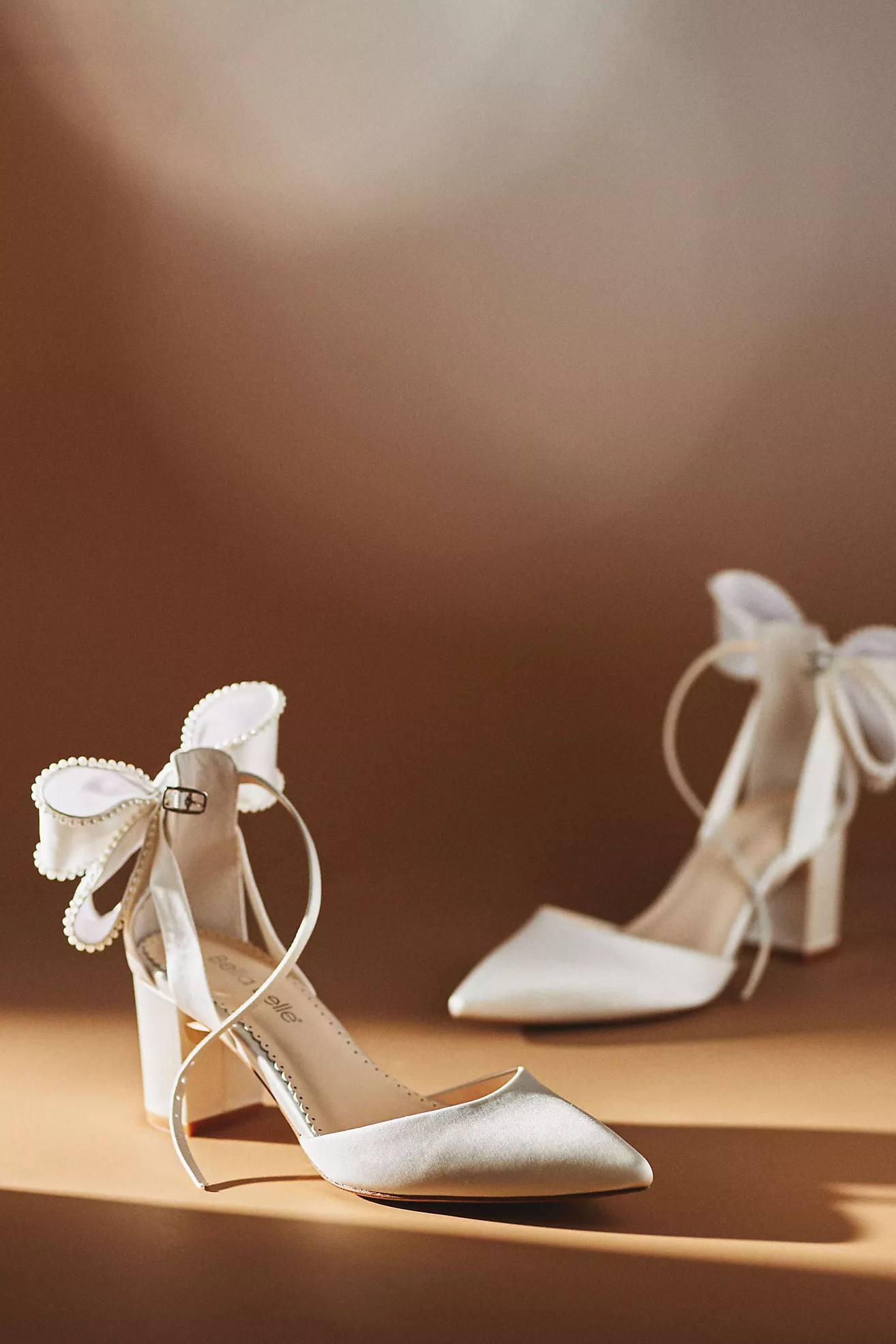 Bella Belle Molly Pearl Bow Block Heels | Anthropologie (US)