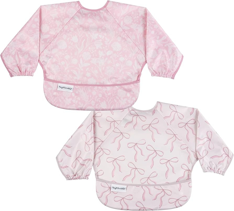 Tiny Twinkle Long Sleeve Bib for Babies & Toddlers – 2 Pack Waterproof Smock Bibs for Eating ... | Amazon (US)