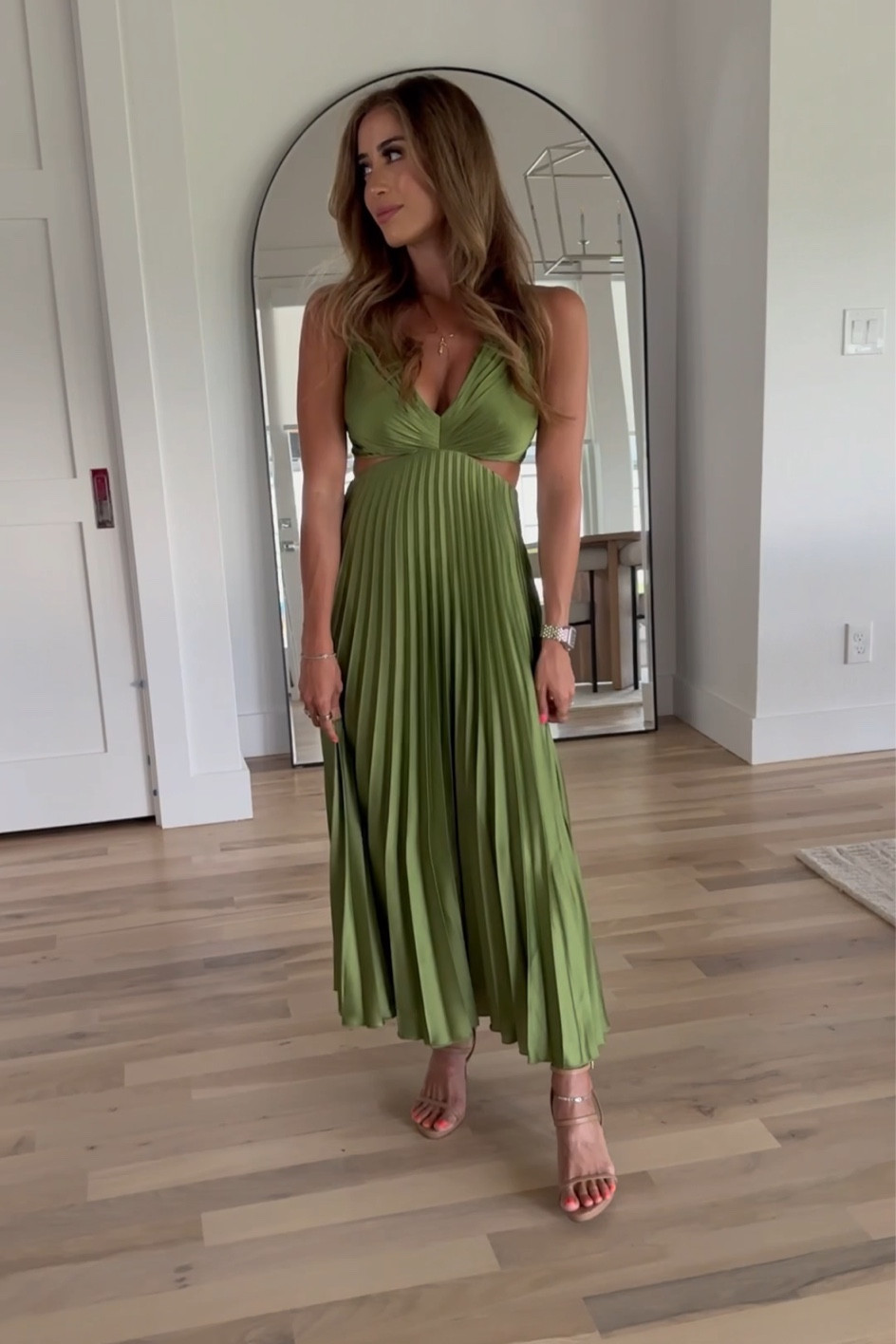 abercrombie & fitch giselle pleated maxi dress A&F Giselle Pleated Cutout Maxi Dress by Abercrombie and Fitch