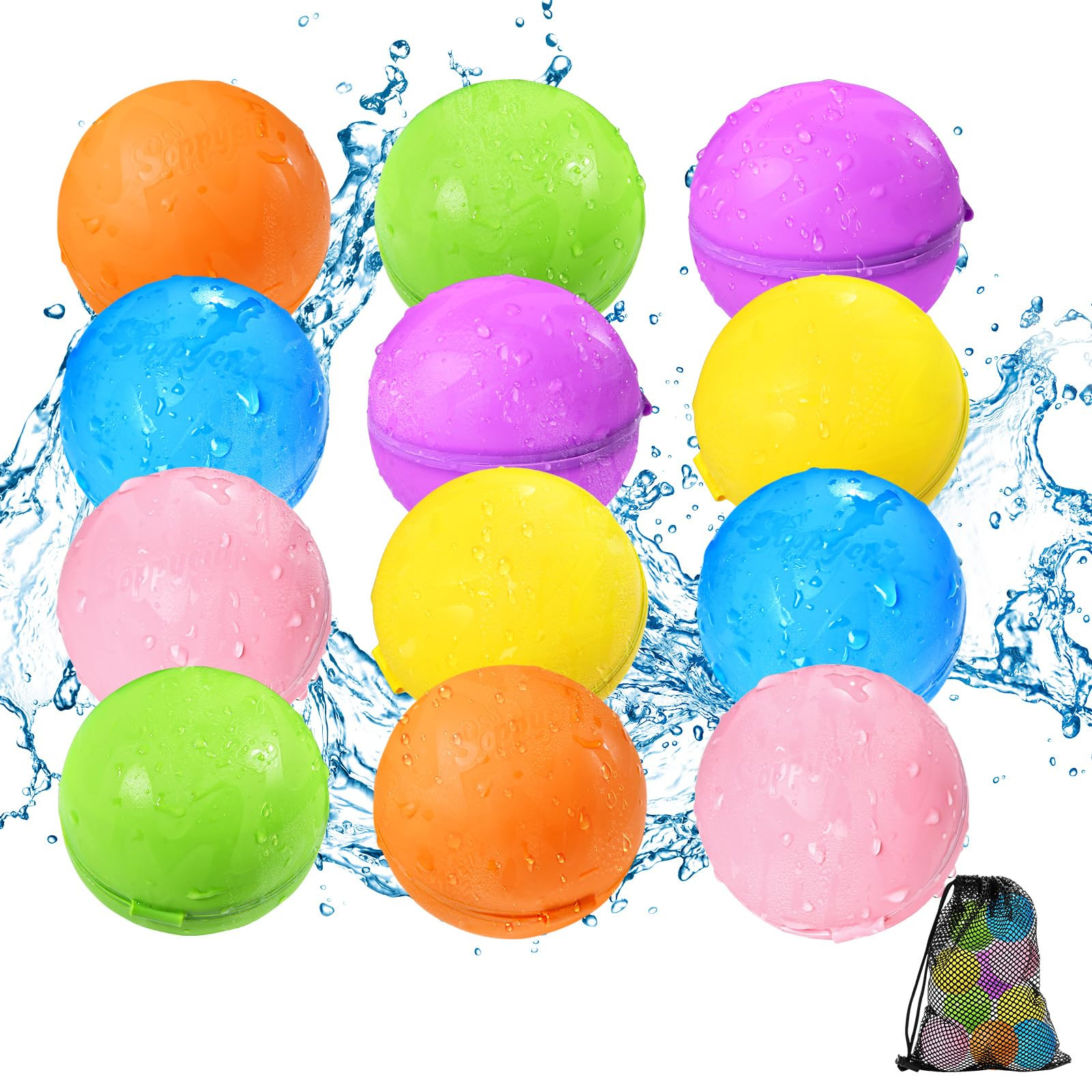 Reusable Water Balloons 12PCS - Summer Water Toys for Pool Beach & Outdoor, Self-Sealing Refillab... | Amazon (US)
