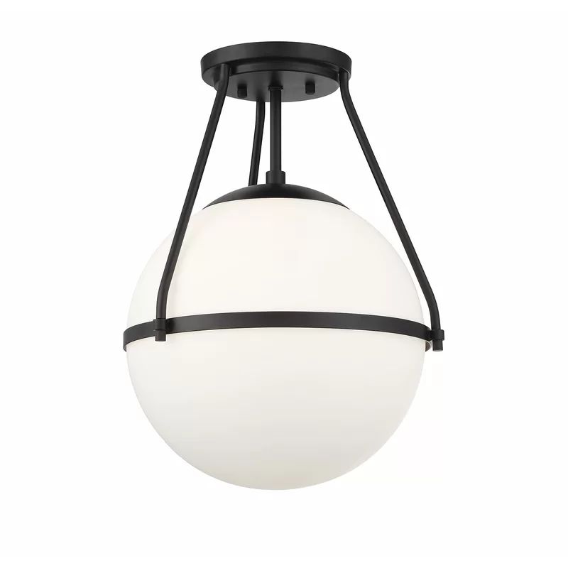 Amirah 1 - Light 13.25'' Simple Globe Semi Flush Mount | Wayfair North America