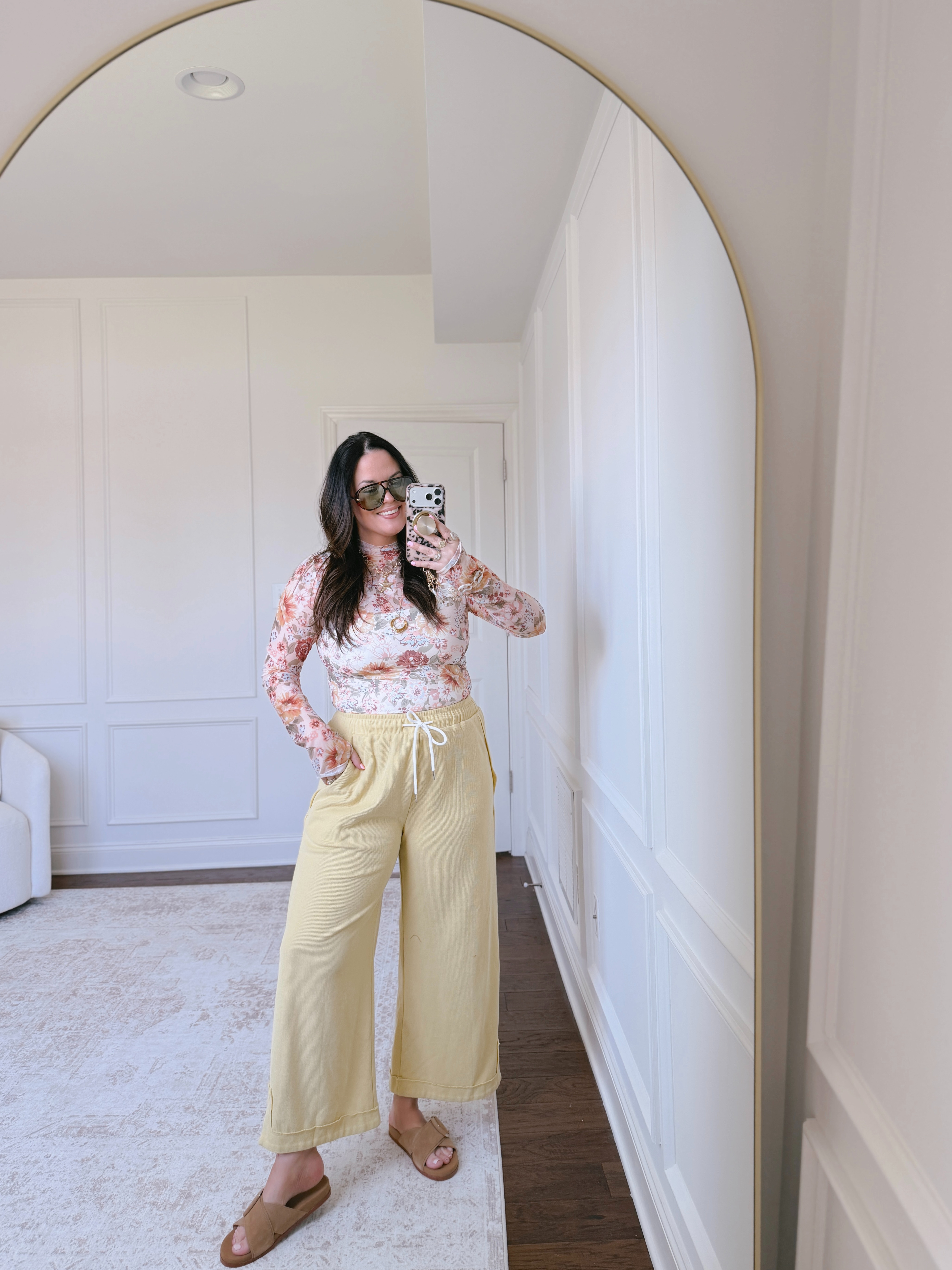 Long sleeve floral mesh top...casual and comfy... 

 #LTKootd #LTKSeasonal #LTKMidsize