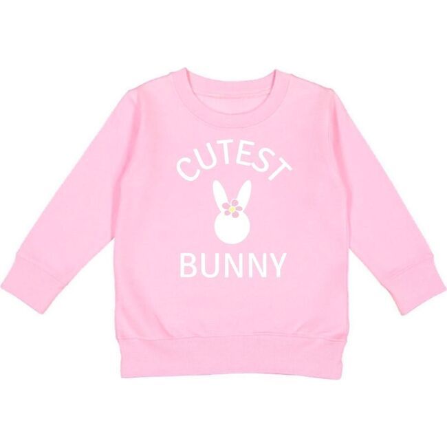 Cutest Bunny Long Sleeve Sweatshirt, Light Pink - Sweet Wink Tops | Maisonette | Maisonette
