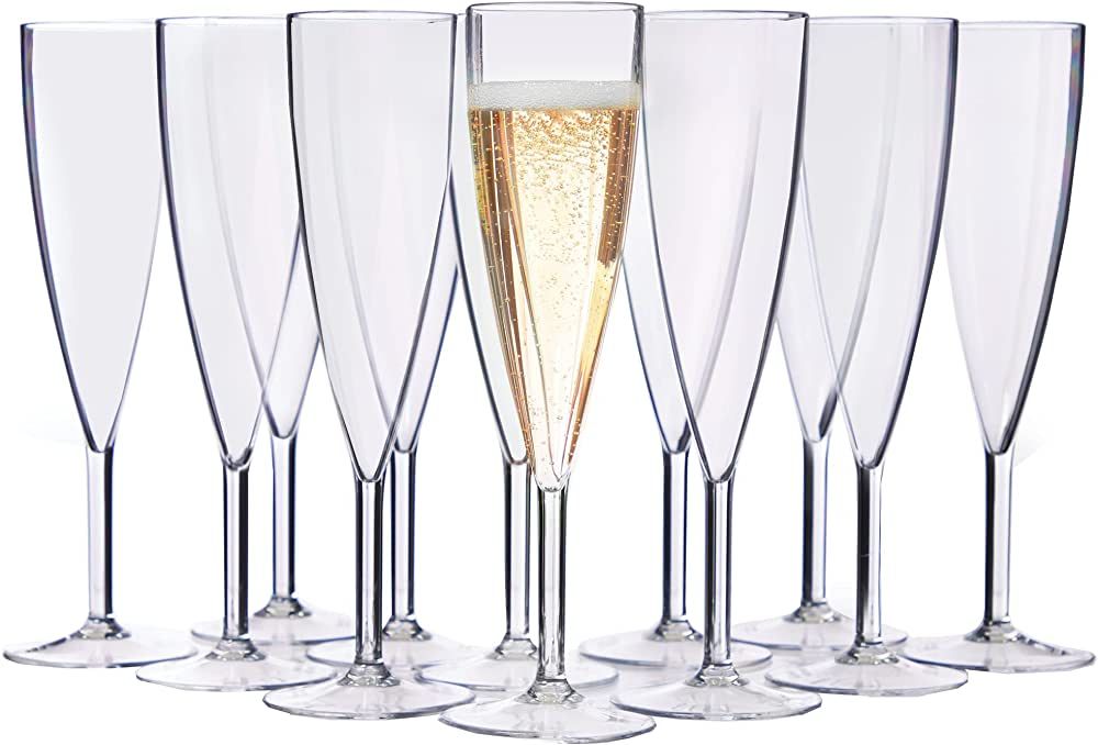 US Acrylic Plastic 5 Ounce One Piece Champagne Flute in Clear | Set of 12 Wine Stems | Reusable, ... | Amazon (CA)