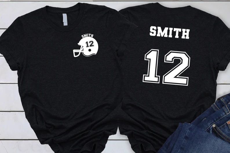 Custom Helmet Shirt Custom Football Mom Shirt Name and - Etsy | Etsy (US)