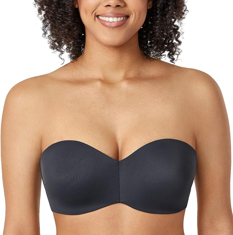 DELIMIRA Women's Strapless Bra Unlined Underwire Minimizer Plus Size Support | Amazon (US)