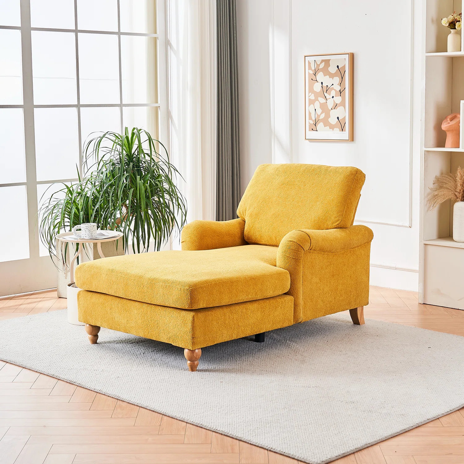 George Oliver Upholstered Chaise Lounge with soft cushion and sturdy legs - Wayfair Canada | Wayfair North America