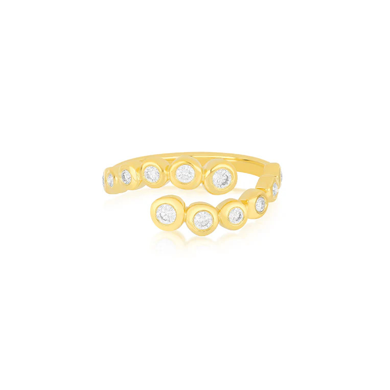 Graduated Diamond Pillow Wrap Ring14k Yellow Gold / 5 | EF Collection
