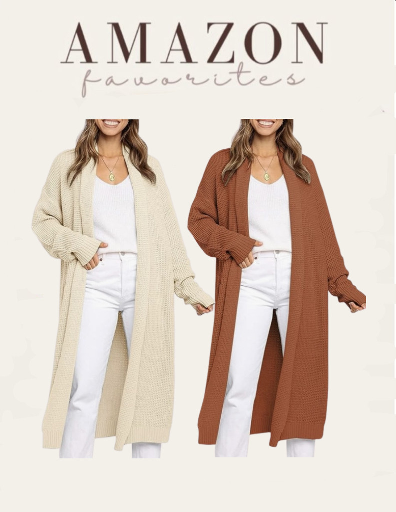 LILLUSORY Women's Oversized Slouchy Knit Chunky Open Front Sweater Coat with Pockets | Amazon (US)