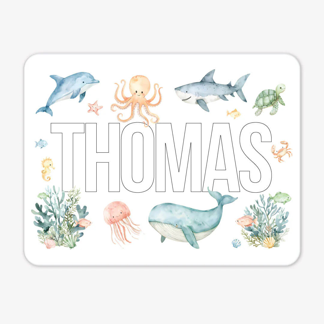 Kids Personalized Whiteboard | Sea Cuties | Caden Lane