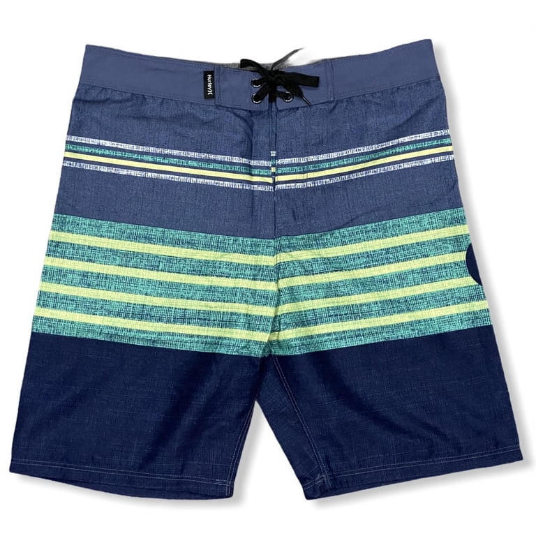Hurley Kids' Boys' Youth Striped Logo Boardshorts - Navy/Lime (18/29) | Walmart (US)