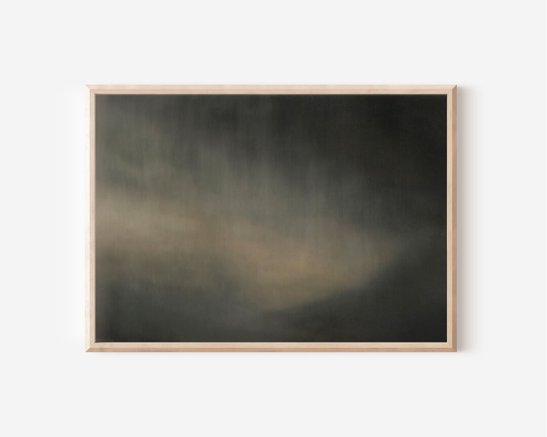Vintage Abstract Oil Painting Downloadable Print Modern Farmhouse Moody Landscape Large Wall Art ... | Etsy (US)