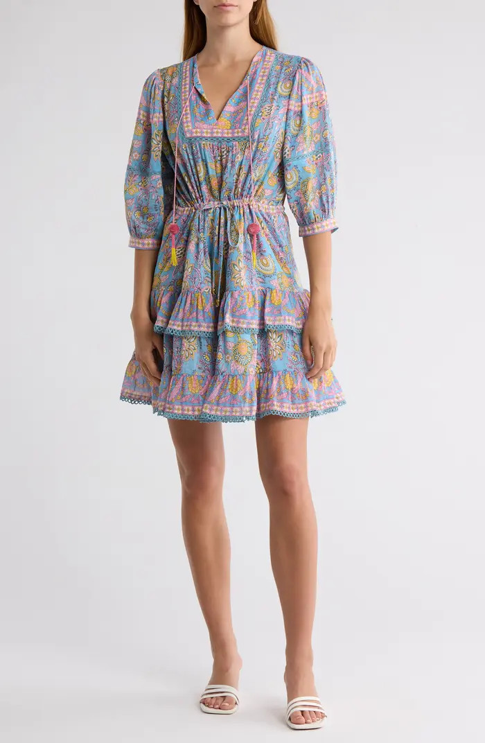 ALICIA BELL Kate Tiered Cotton & Silk Cover-Up Minidress | Nordstrom | Nordstrom