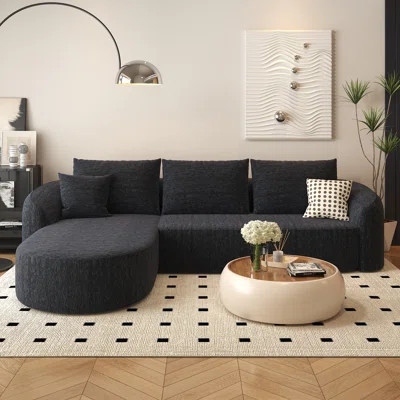 Boneless L Shaped Modern Modular Sectional Curved Sofa, Minimalist Style Comfy Cloud Couch for Living Room Apartment, No Assembly Required Boneless Co | Wayfair North America