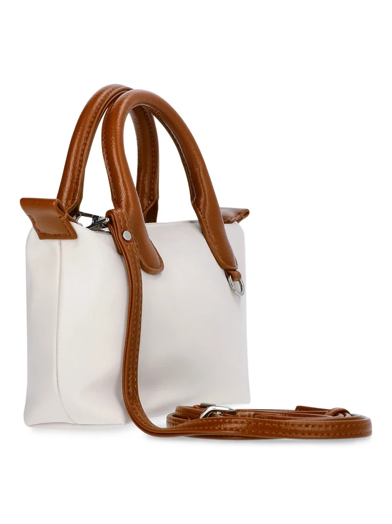 No Boundaries Women's Mini Tote Crossbody Bag, Cream | Walmart (US)