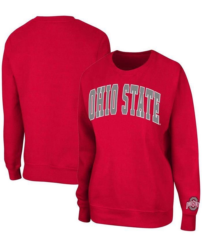 Women's Scarlet Ohio State Buckeyes Campanile Pullover Sweatshirt | Macys (US)