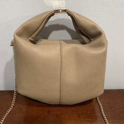 Polene Beri Leather Bag Gold Clasp And Chain Textured Taupe With Dust Bag  | eBay | eBay US
