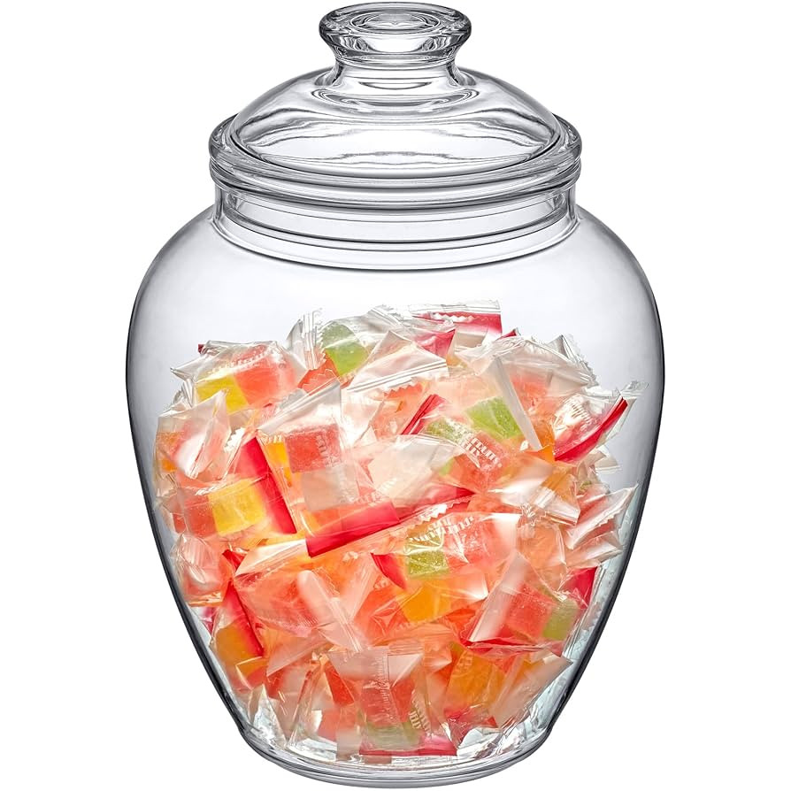 Amazing Abby - Sugar Sugar - 140-Ounce Plastic Candy Jar with Lid, Large Cookie Jar (7.5"(D) x 10... | Amazon (US)