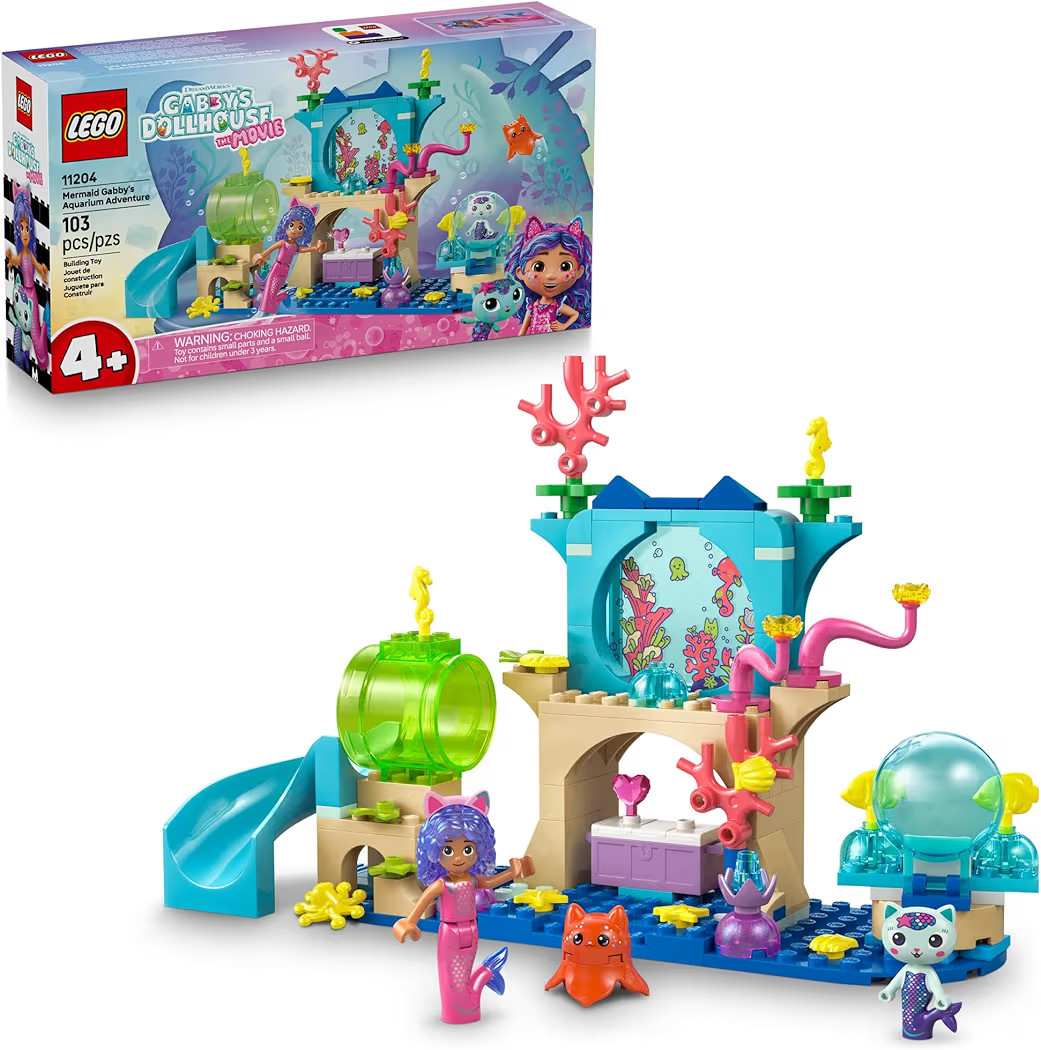 LEGO Gabby’s Dollhouse Mermaid Gabby’s Aquarium Adventure Building Blocks - Pretend Play & Le... | Amazon (US)