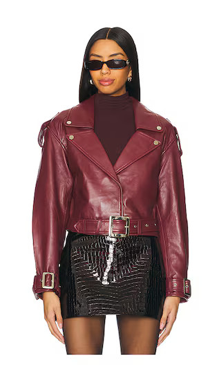 Einsley Leather Jacket in Port | Revolve Clothing (Global)