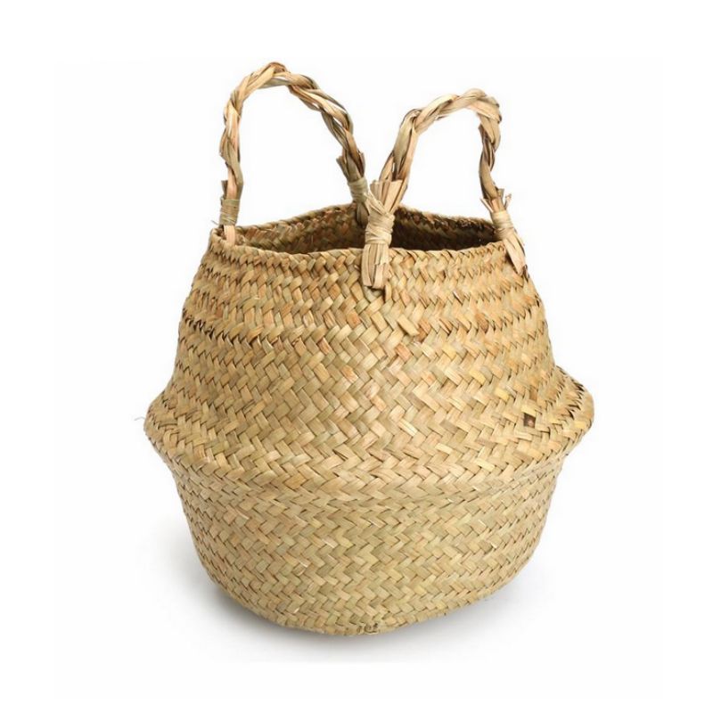 Large Woven Seagrass Belly Basket for Plant, Picnic, Toy Organization, 11" Diameter x 12" Height ... | Walmart (US)