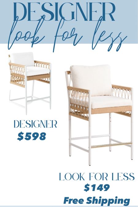 Rope counter, stool, outdoor counter, stool, rope counter, stool, outdoor stool, designer, look for less Serena and Lily, TJ Maxx, Marshalls, patio furniture, pool furniture, deck, furniture, Lake House, beach house, Coastal, grand millennial

#LTKhome #LTKsalealert
