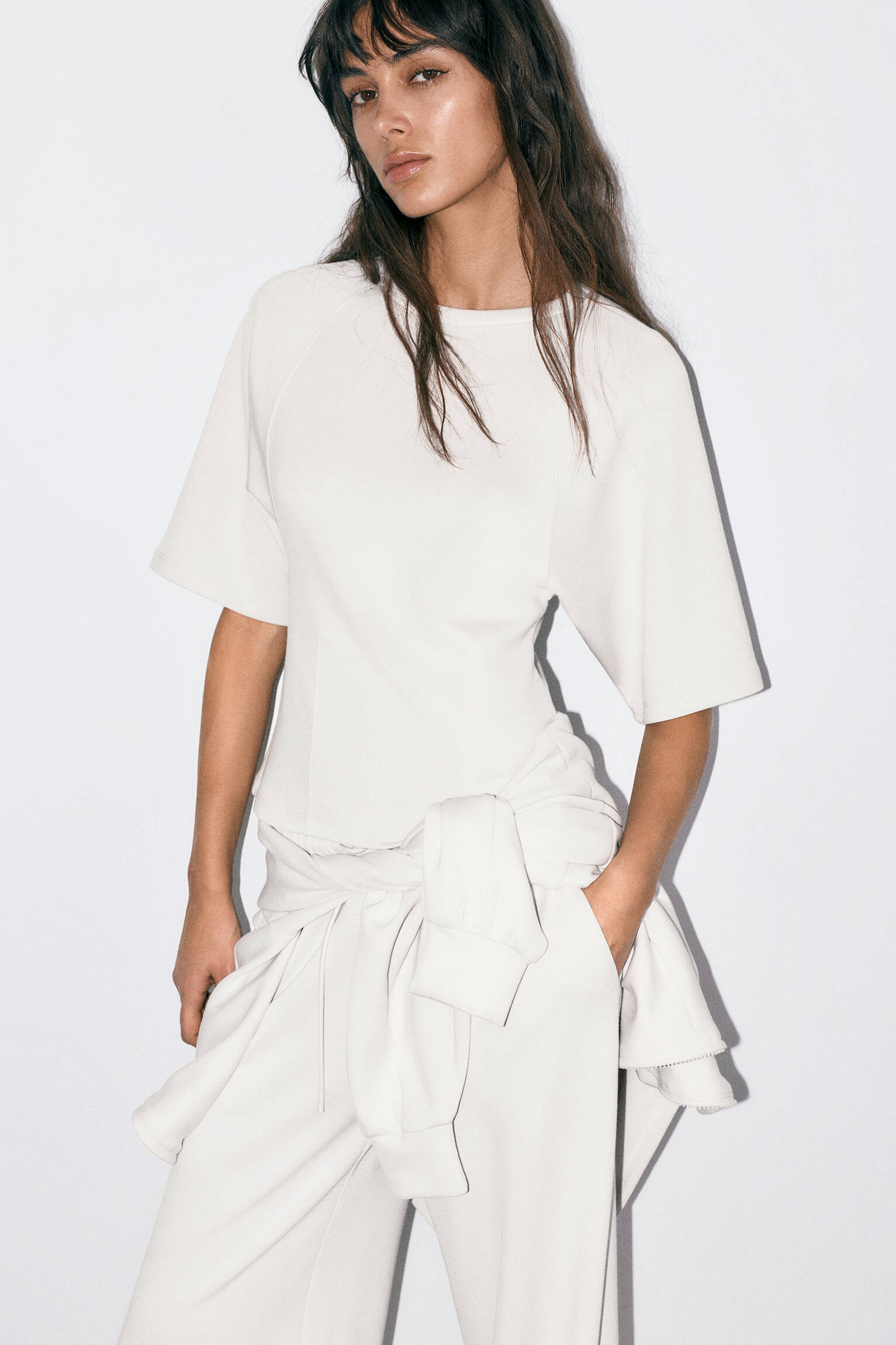 Soft touch short sleeve sweatshirt - Pull&Bear United Kingdom | PULL and BEAR UK