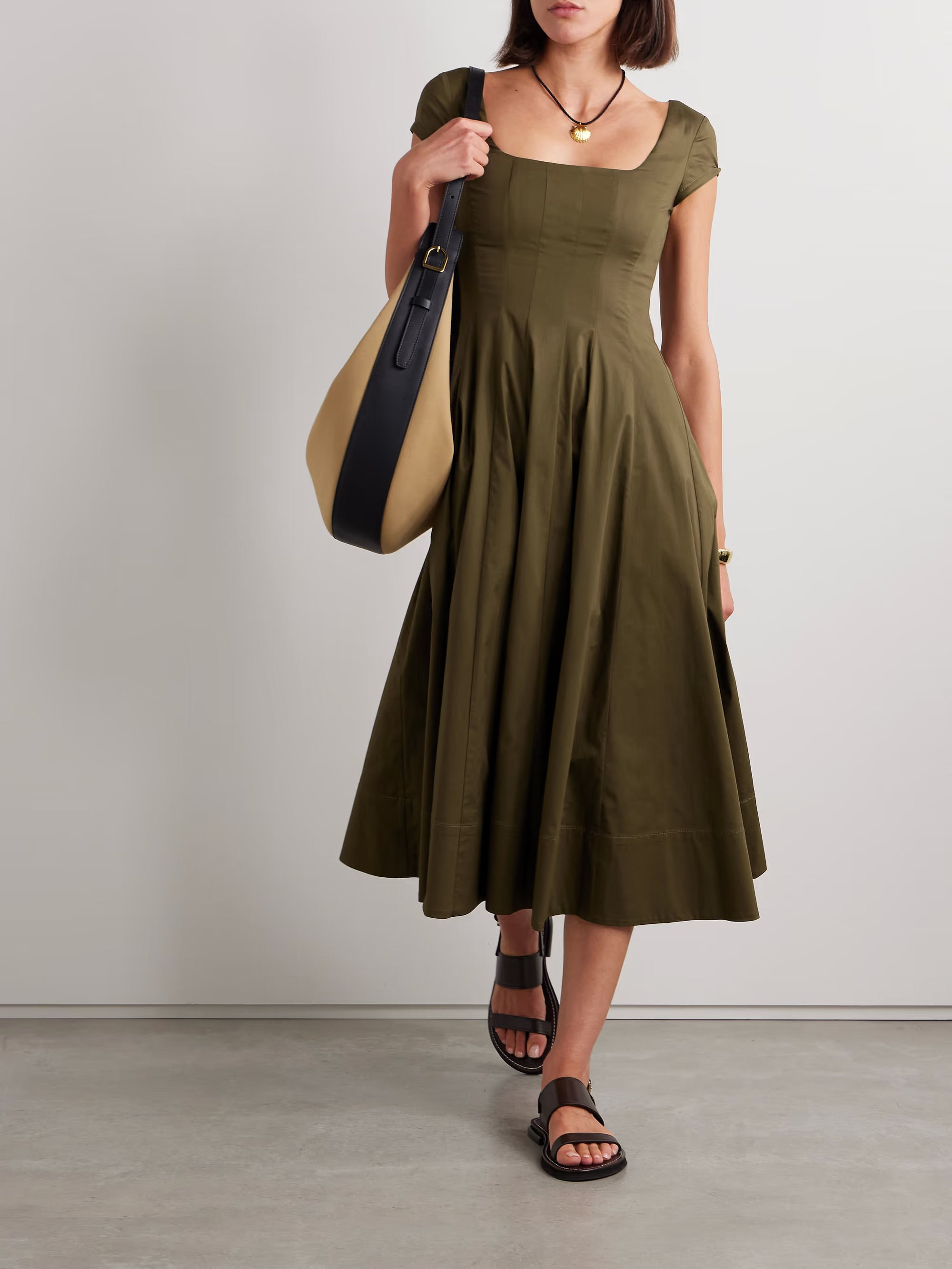 Wells cotton-blend poplin midi dress | NET-A-PORTER (US)