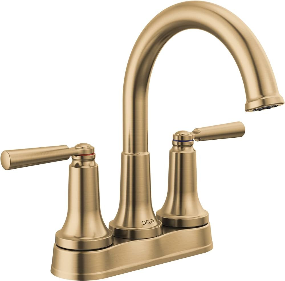 Delta Faucet Saylor Gold Bathroom Faucet, Bathroom Sink Faucet, Centerset Bathroom Faucet for Bat... | Amazon (US)