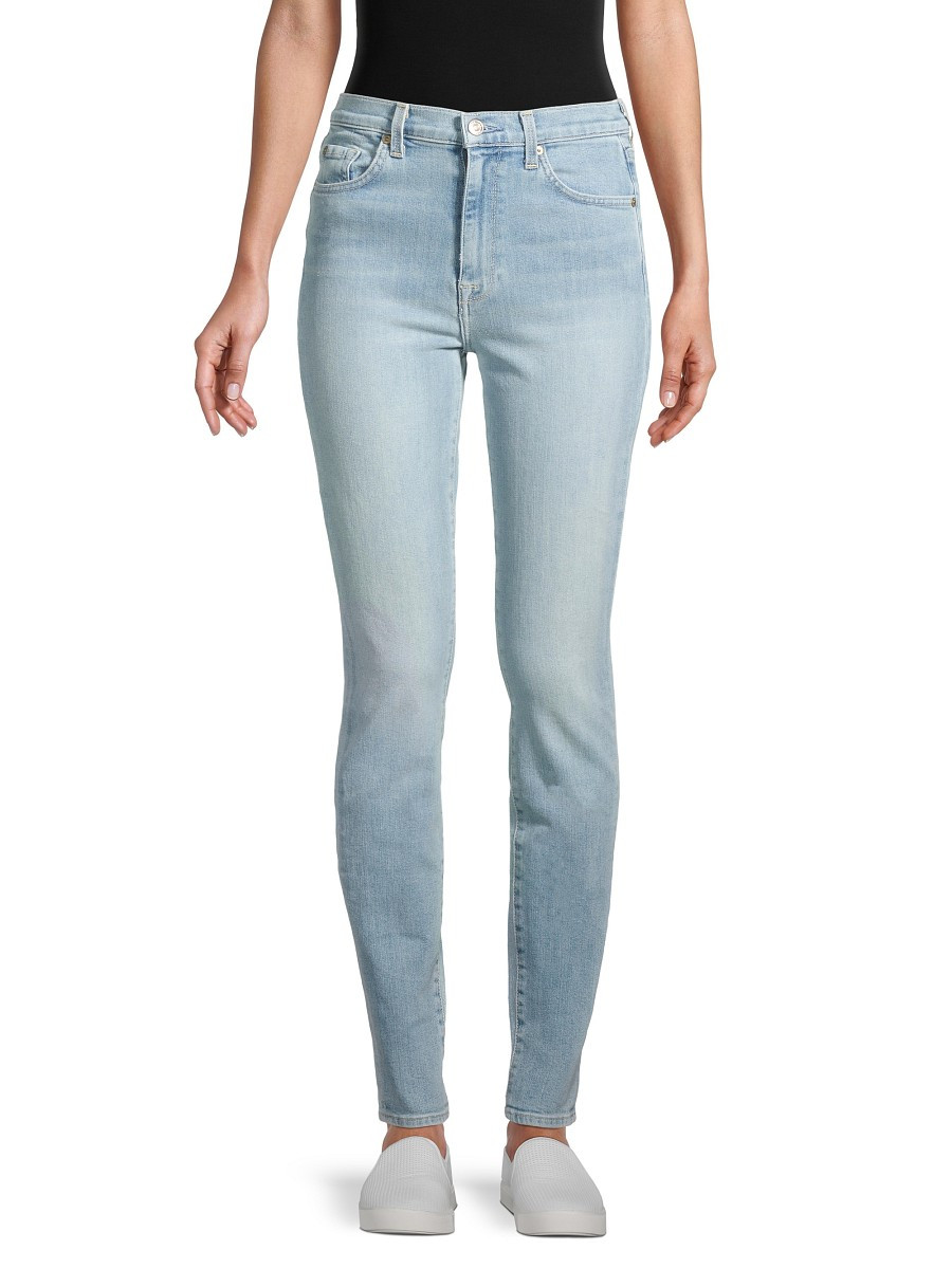 7 For All Mankind Women's The High-Waist Skinny Jeans - Light Palm - Size 27 (4) | Saks Fifth Avenue OFF 5TH