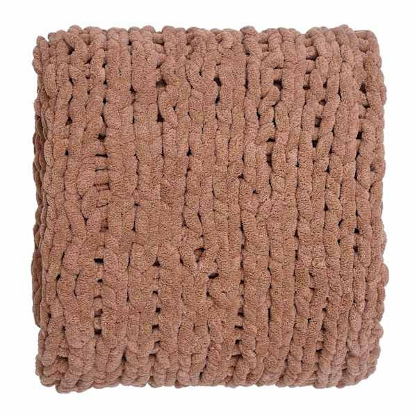 Cork Brown Chunky Knit Throw Blanket, 50x60 | At Home