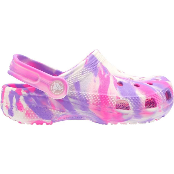 Girls' Crocs Classic Glow-In-The-Dark Marbled Casual Clogs Regular 4 Pink Multi | Scheels