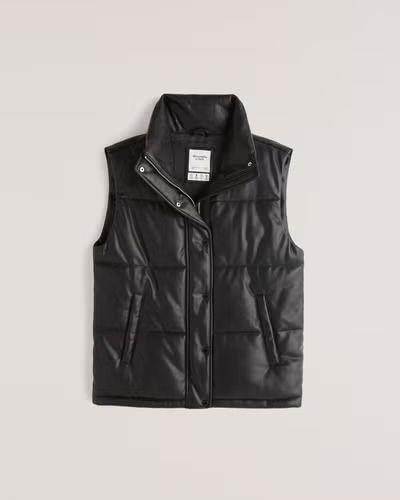 Women's Vegan Leather Duvet Puffer Vest | Women's Coats & Jackets | Abercrombie.com | Abercrombie & Fitch (US)