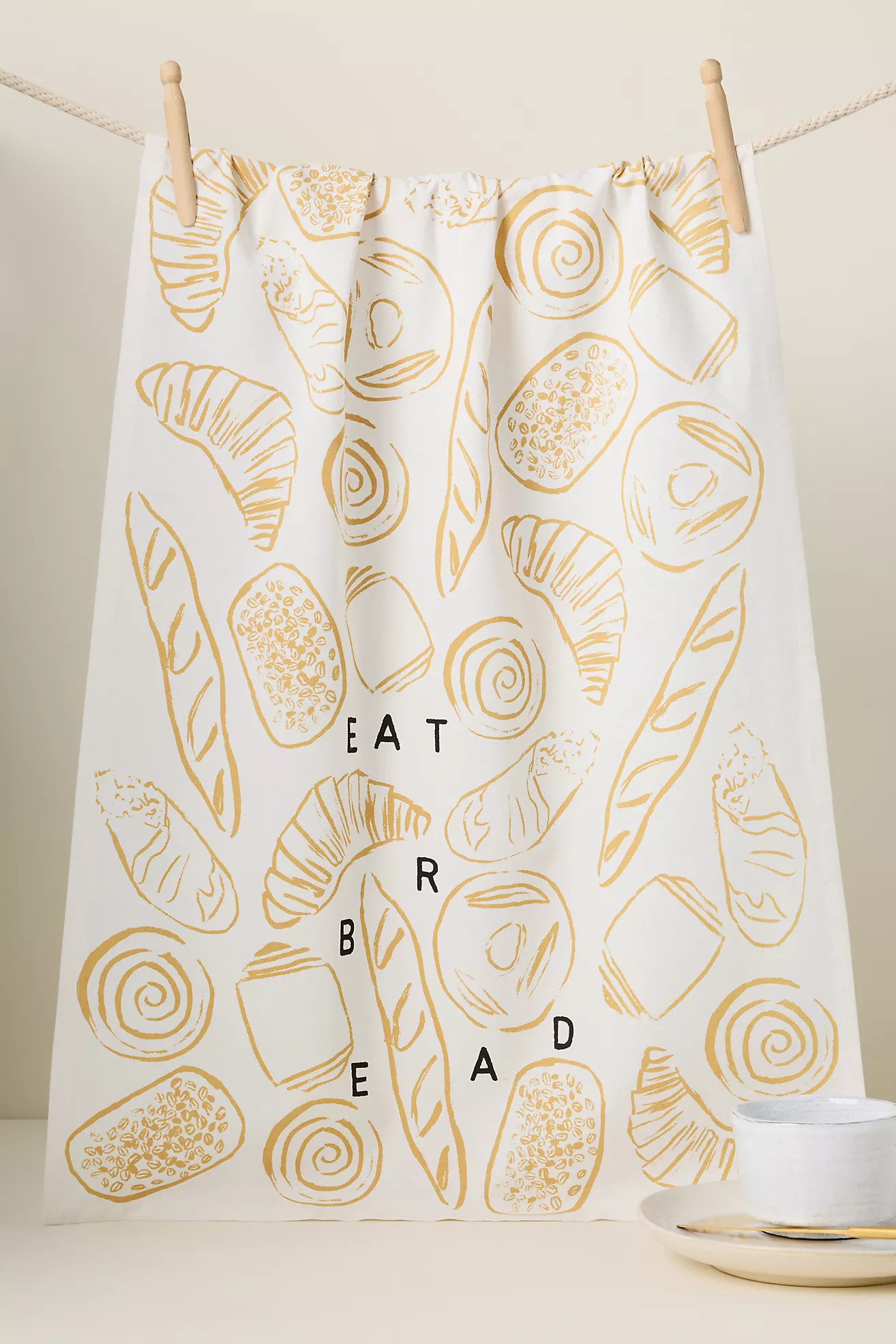 Phthalo Ruth Eat Bread Cotton Dish Towel | Anthropologie (US)