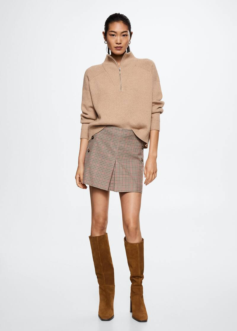Houndstooth miniskirt -  Women | Mango United Kingdom | MANGO (UK)