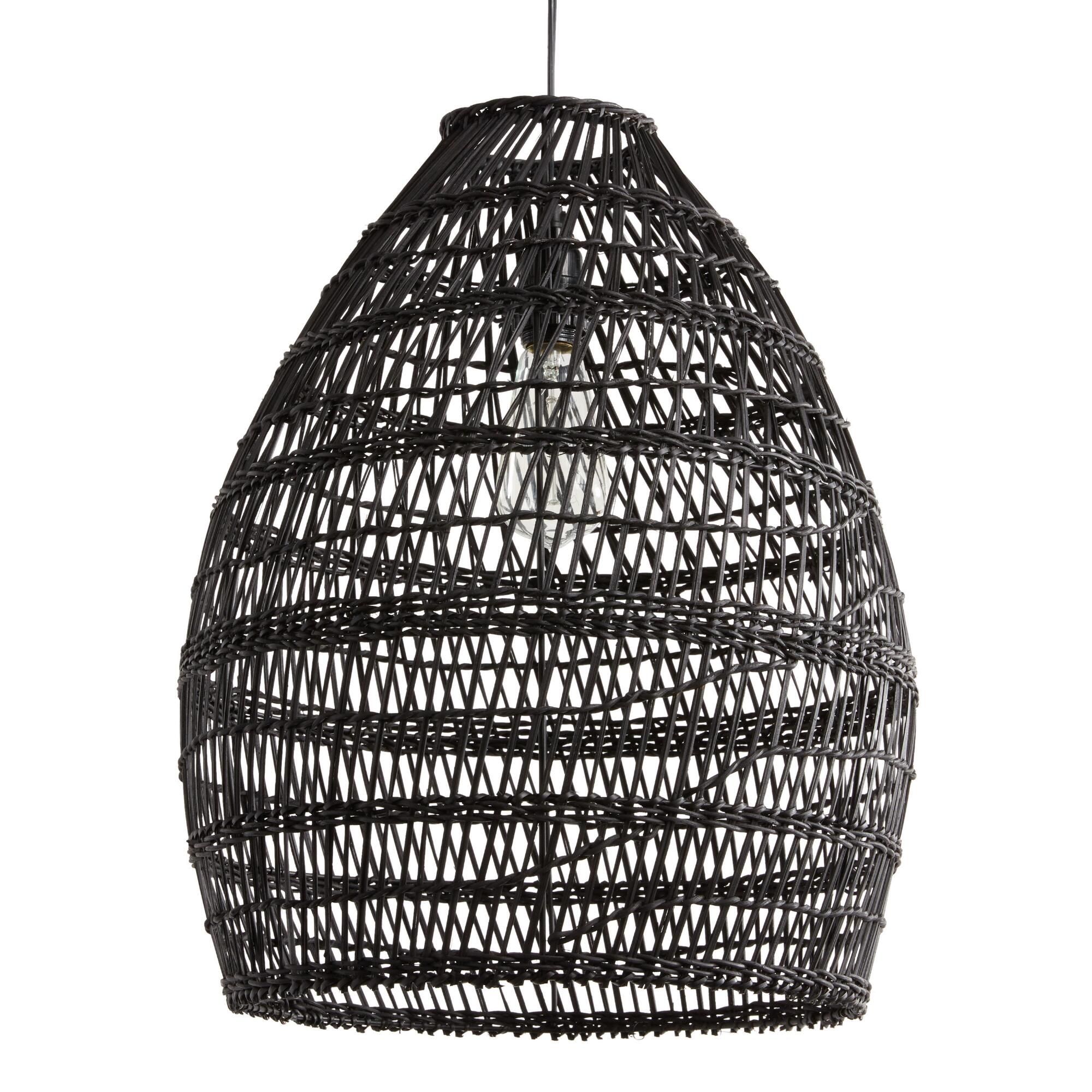 Black Woven Bamboo Pendant Shade by World Market | World Market