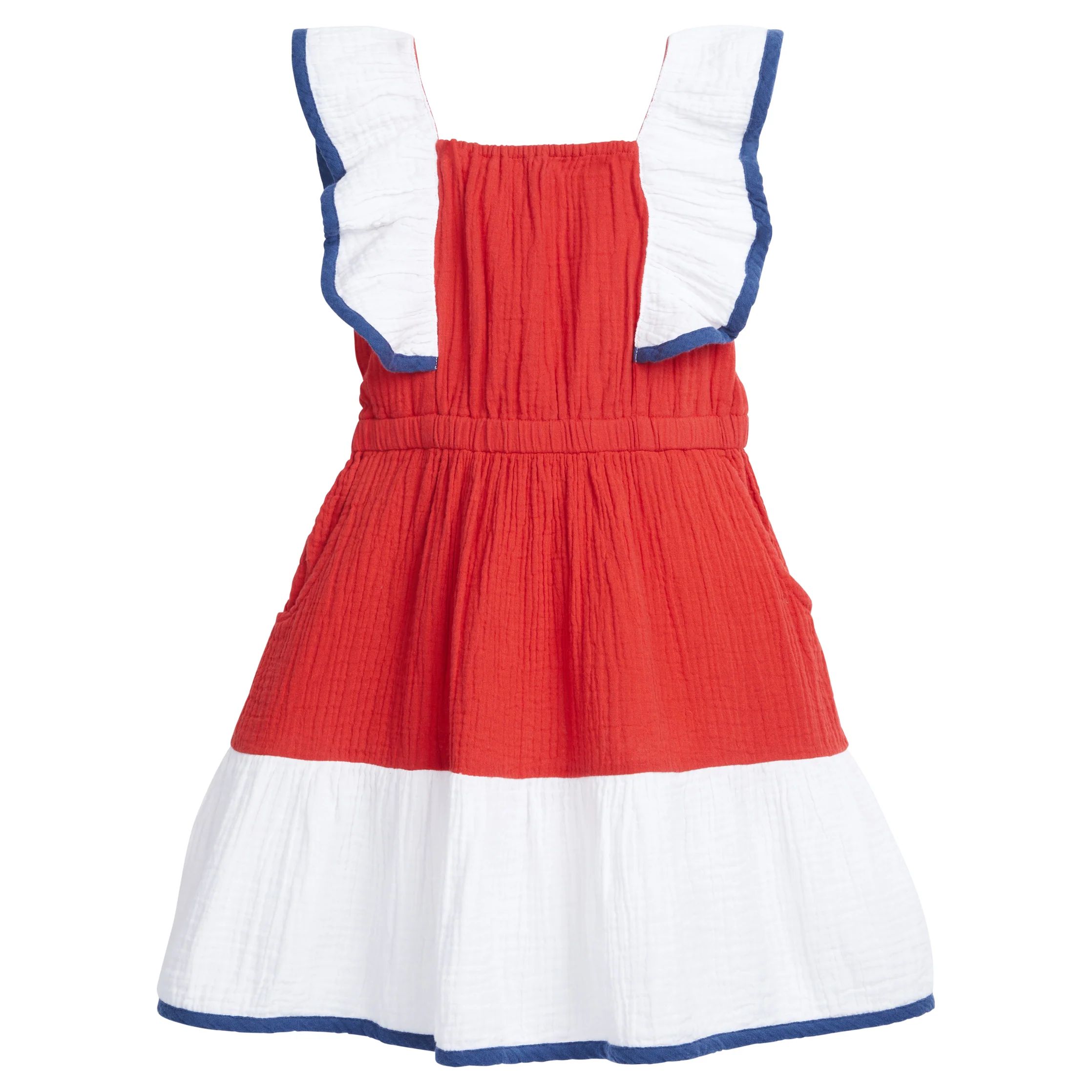 Brighton Dress - Red & White | BISBY Kids