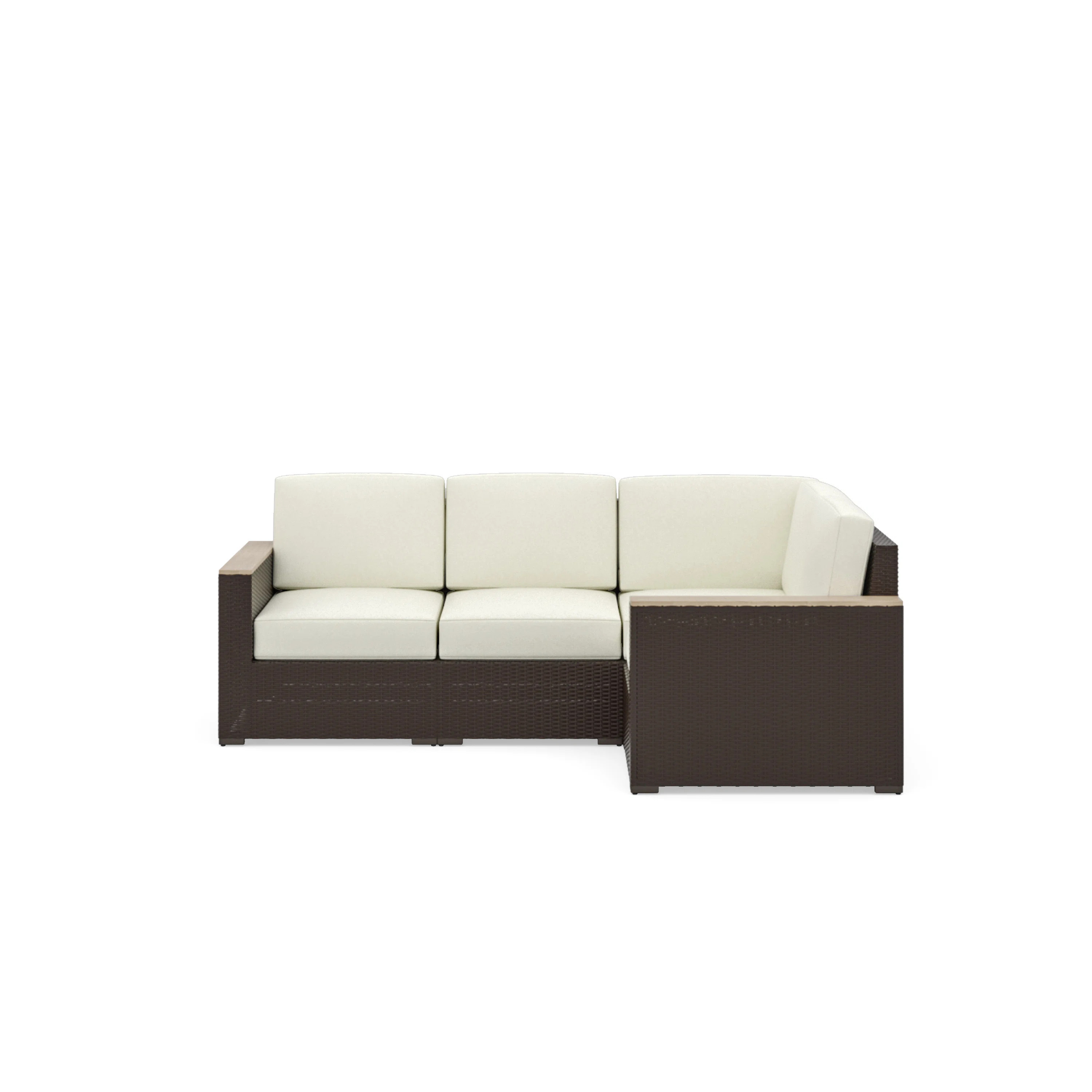 Mcclaskey 84.25'' Wide Outdoor Wicker Reversible Patio Sectional with Cushions | Wayfair North America