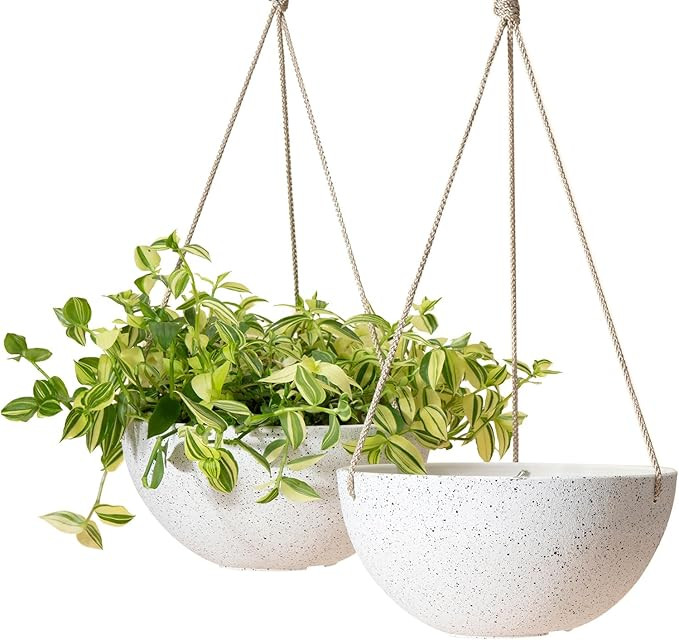 LA Jolie Muse Hanging Planters for Indoor Plants - Flower Pots Outdoor 9.84 inch Garden Planters ... | Amazon (US)